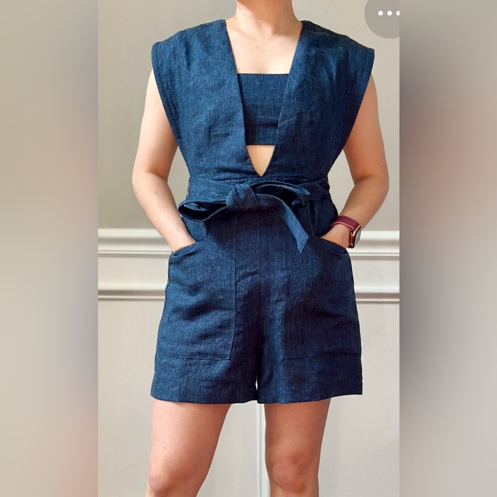 Banana Republic Blue Maxine Linen Playsuit NWT - Picture 8 of 10